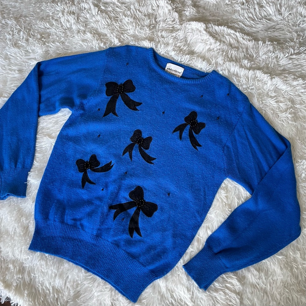Vintage Blue Embellished Sweater